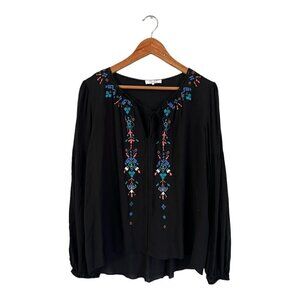 Parker Embroidered Peasant Boho Blouse Small S